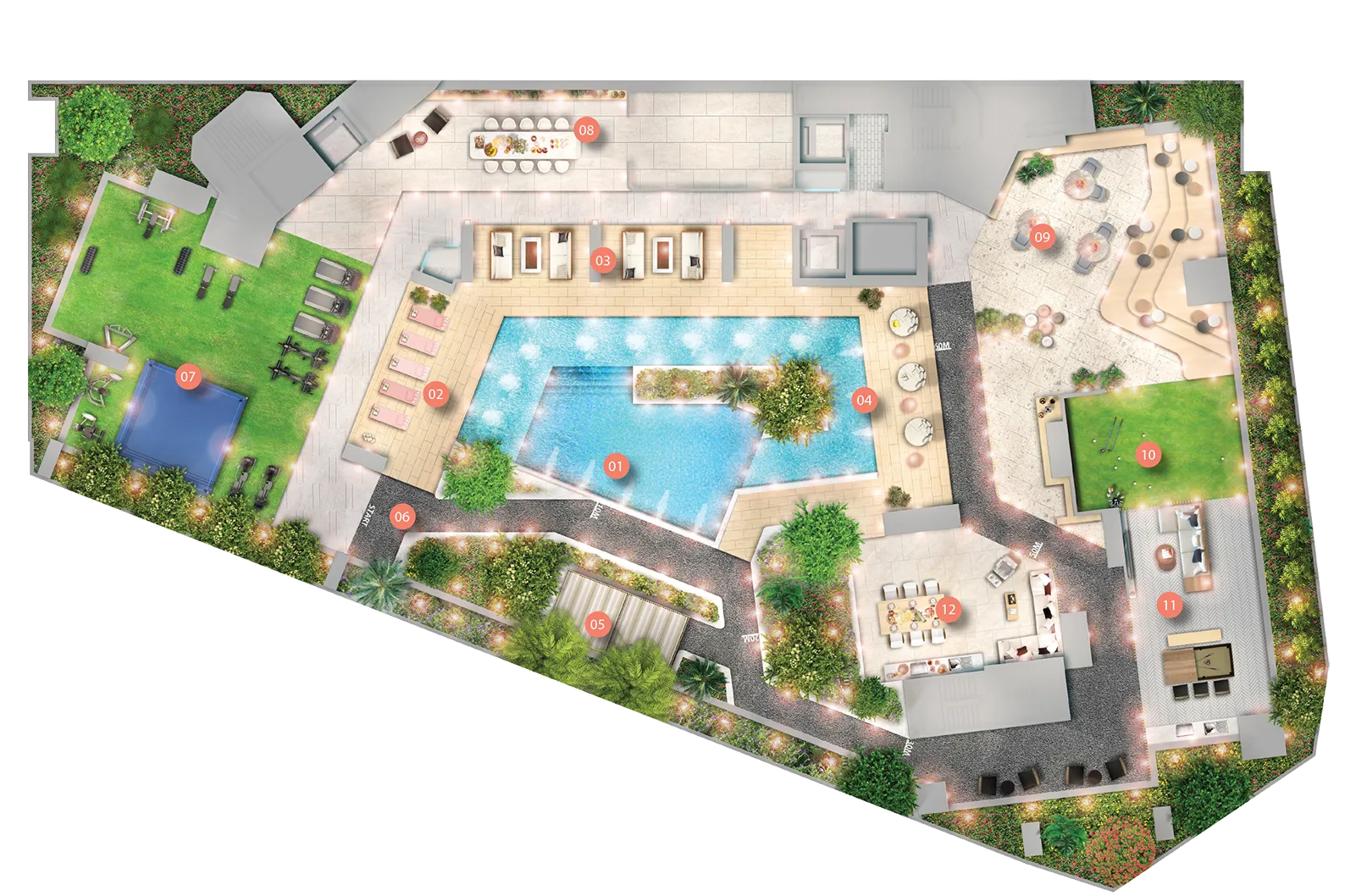 約18,000平方呎多元化園林平台設施地圖